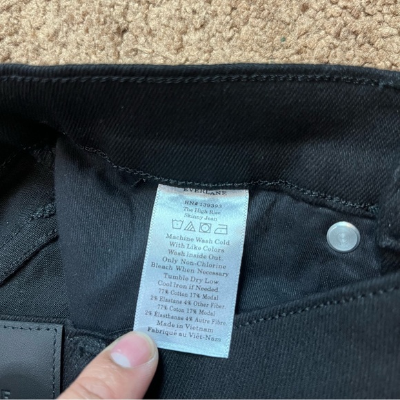 NWT Everlane The Authentic Stretch High-Rise Skinny Black Size 26 - Picture 8 of 10